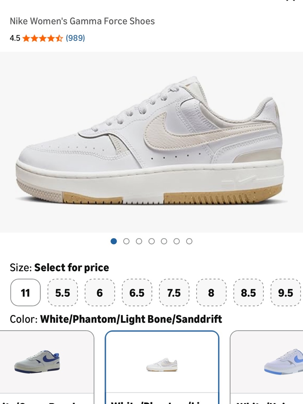 Nike Gamma Force White & Light Bone Low-Top Sneakers